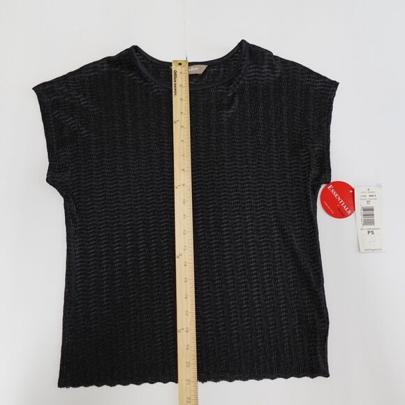 TanJay | Women' Sheer Black Shirt Size Petite Small | Essentials by Tan Jay Top - Picture 5 of 8